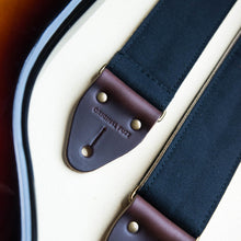 solid black canvas guitar strap by original fuzz