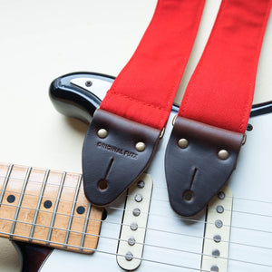 Canvas Guitar Strap in Red Product detail photo 2