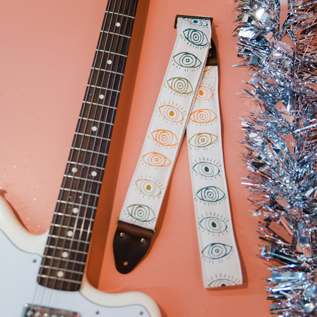 Eyeball guitar strap by Original Fuzz for Black Friday 2018.