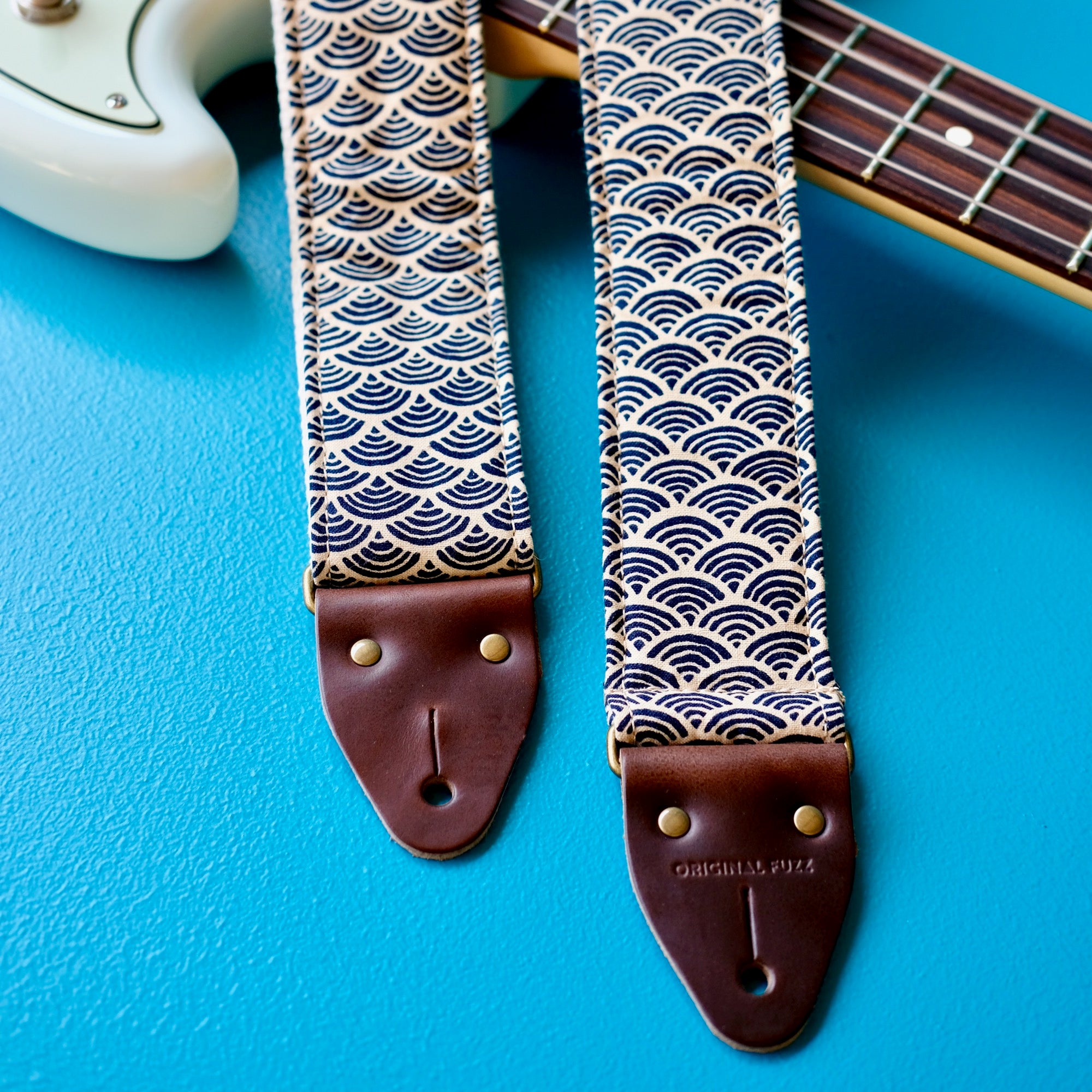 Japanese Wave Guitar Strap - Waves over fashion Mt Fuji Guitar Strap -