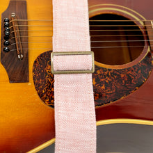 Herringbone Guitar Strap in Rose Quartz
