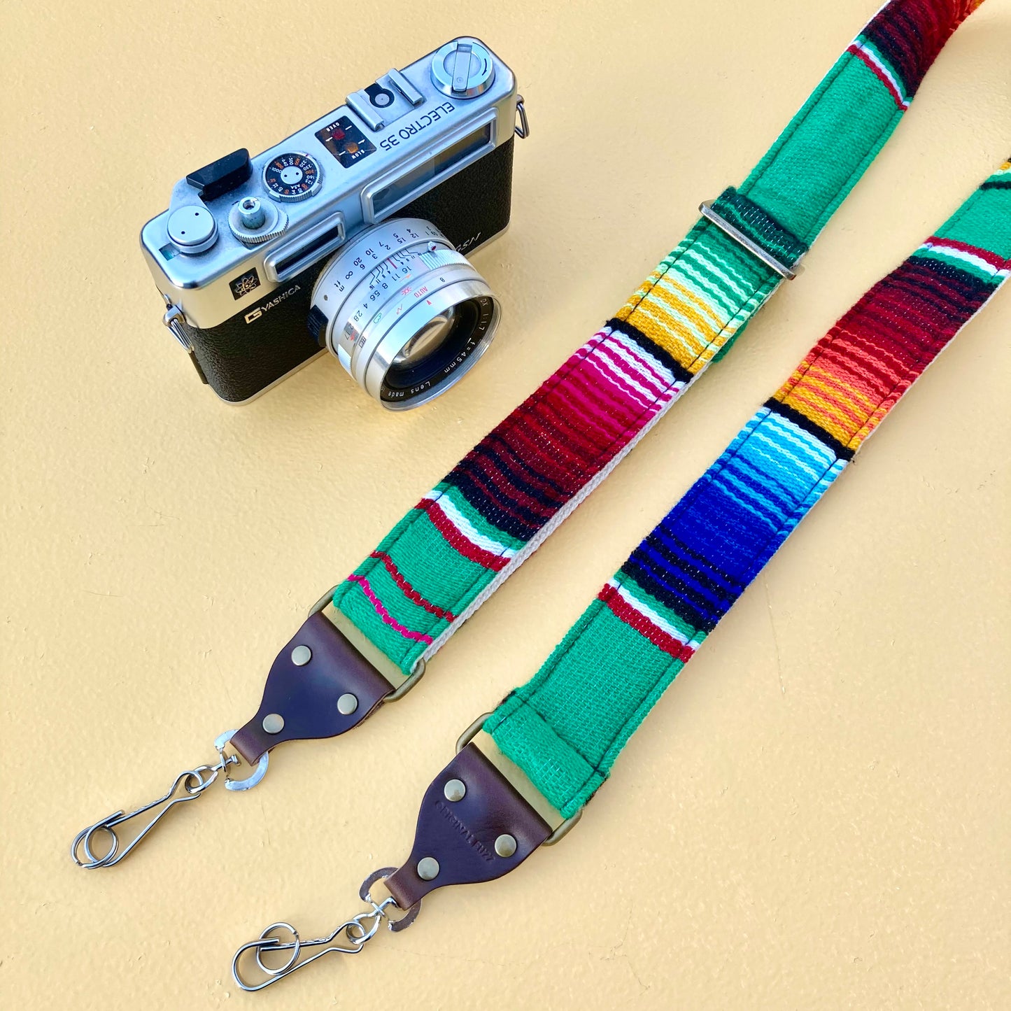 Skinny Serape Camera Strap in Avocado