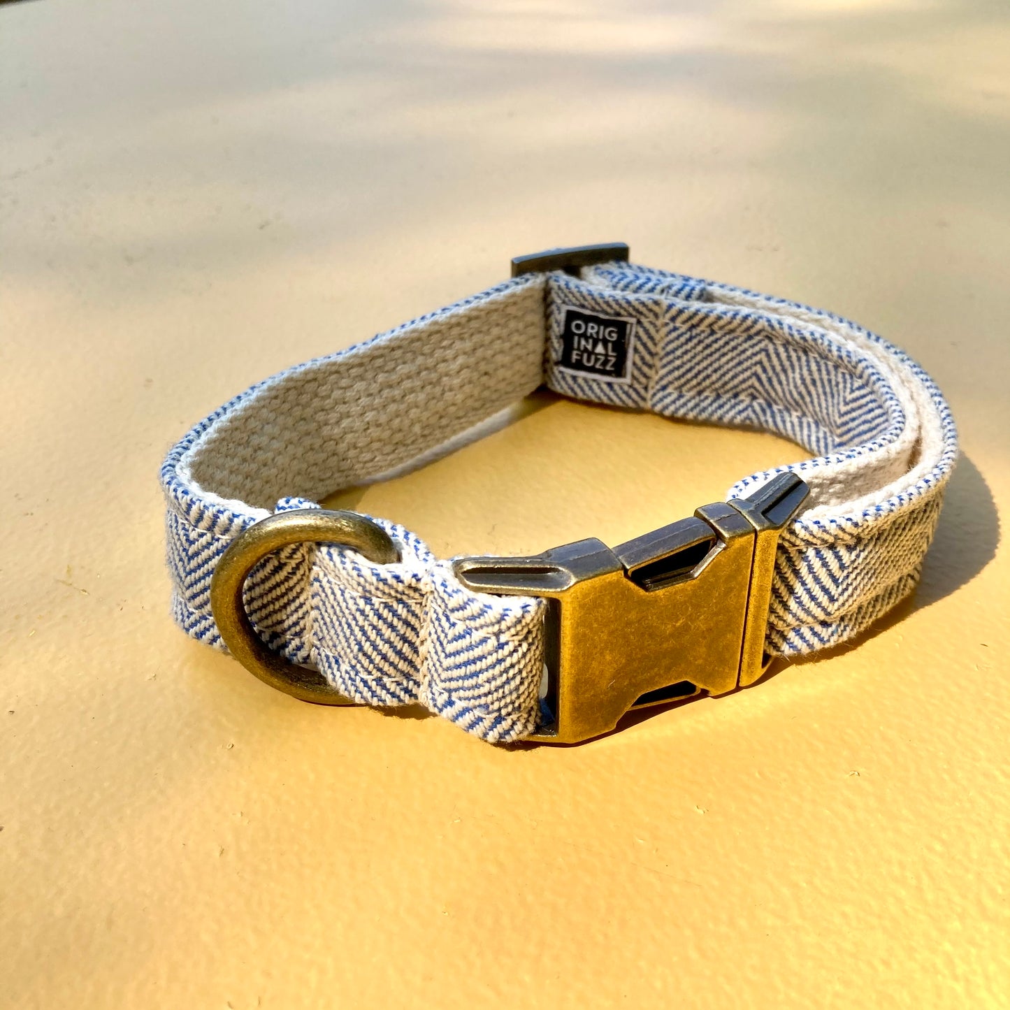 Medium Woven Indian Dog Collar in Blue
