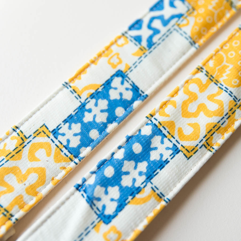 70s print vintage guitar strap made with reclaimed polyester by Original Fuzz.