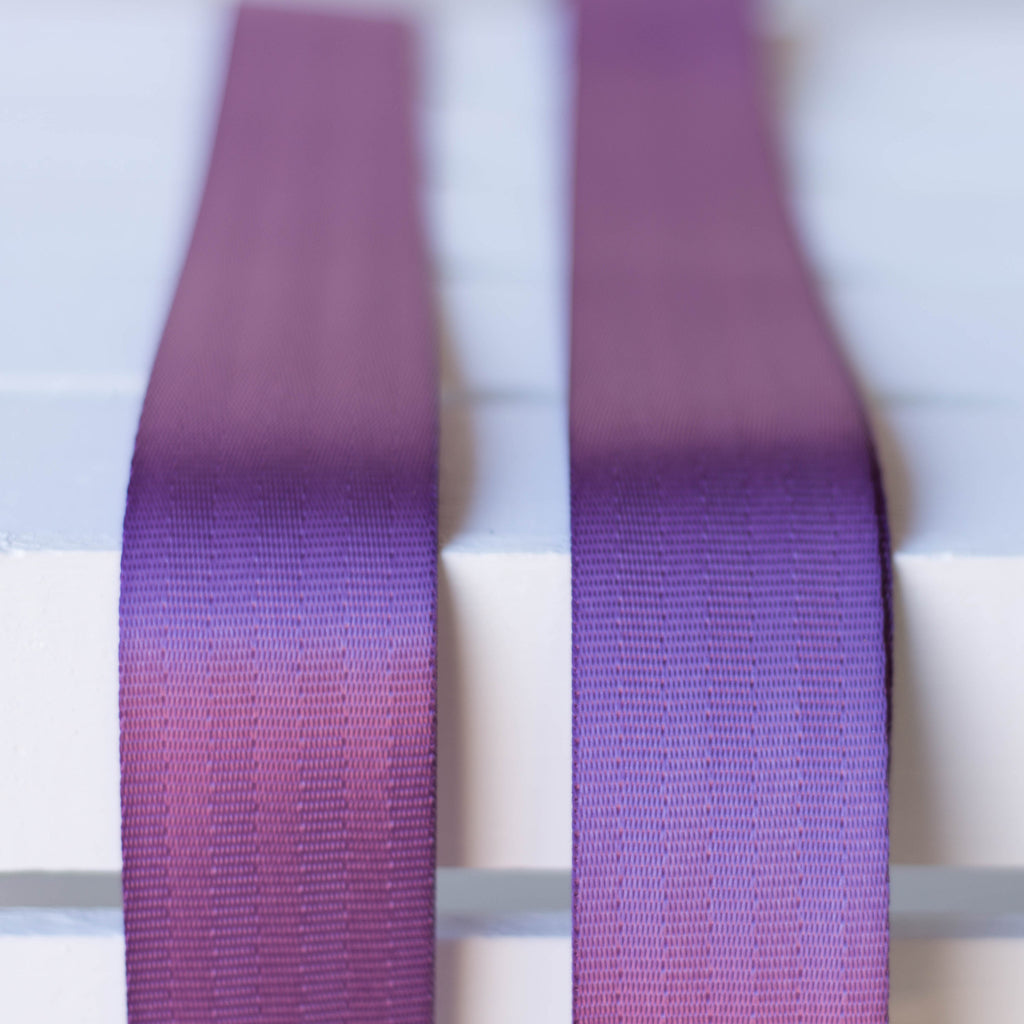 purple seatbelt guitar strap by original fuzz