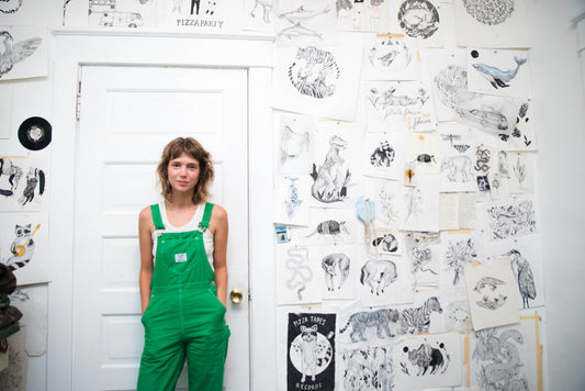 Nashville artist and illustrator Emily Miller in her studio