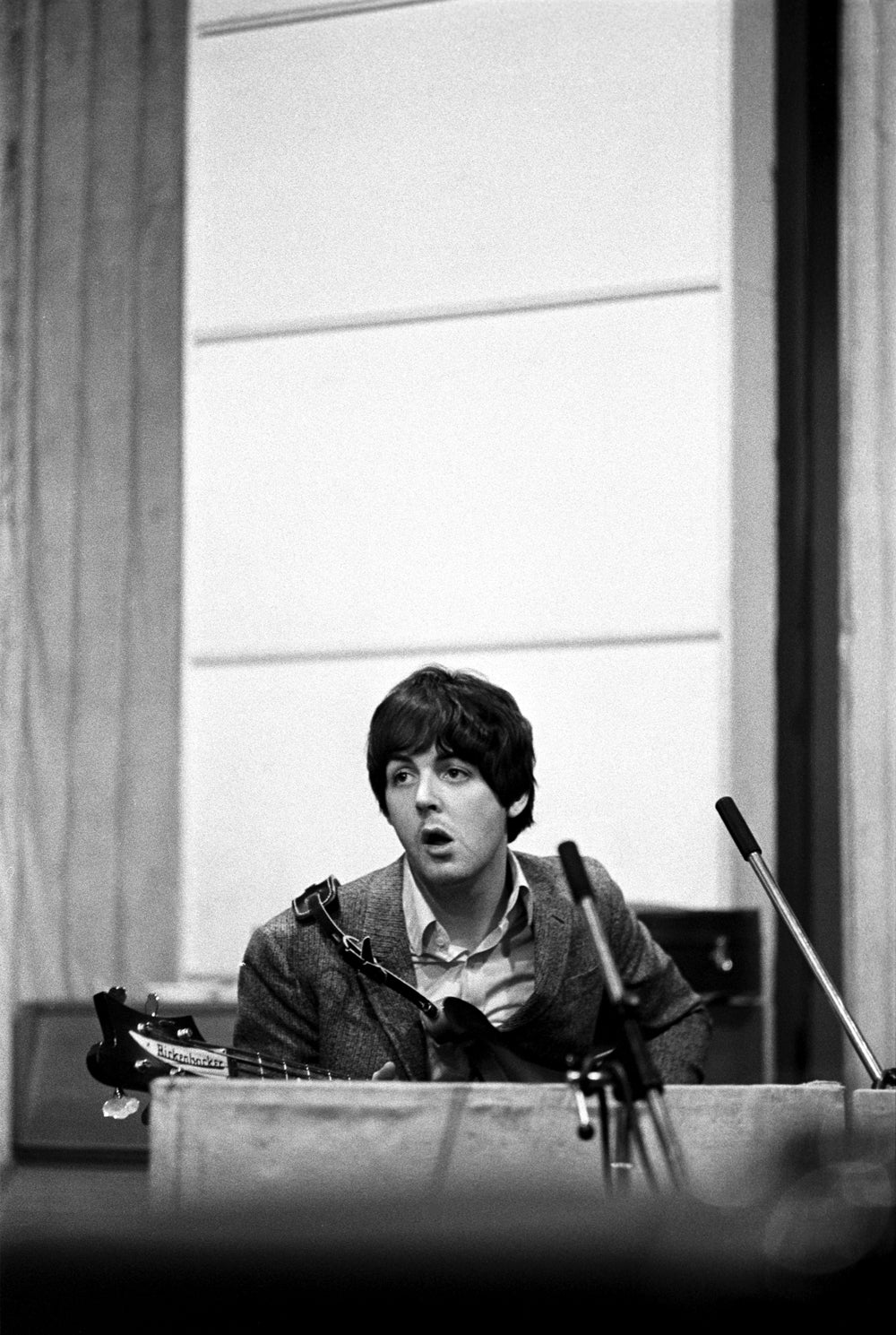 Paul McCartney records bass during the making of Revolver. He switched to a Rickenbacker during this album.