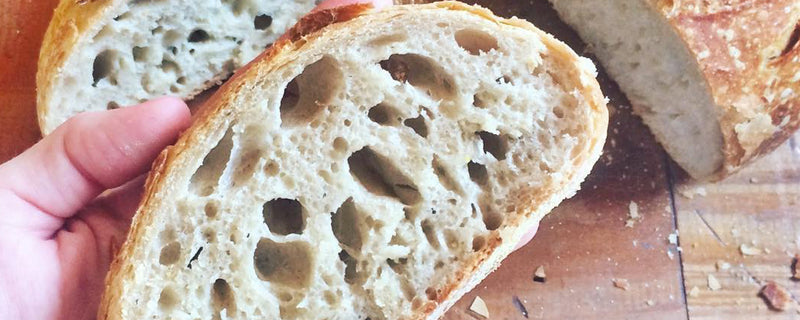 A slice of bread made from scratch by Atlanta pastry chef Sarah Dodge