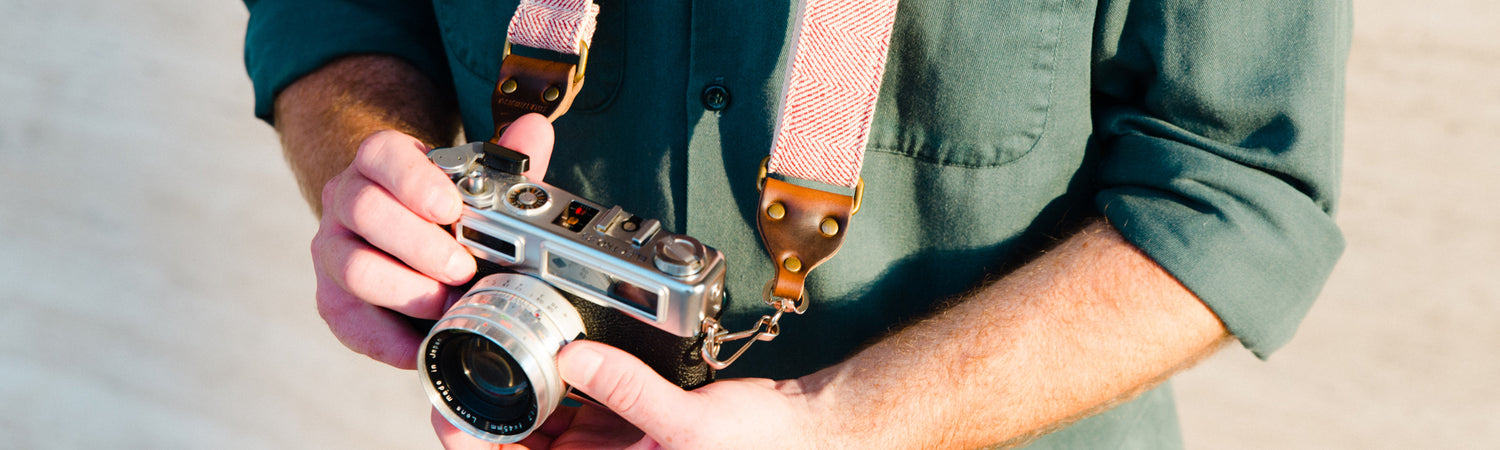 Original Fuzz vintage-style camera straps made in Nashville, TN.