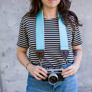 Canvas Camera Strap in Arctic Blue Product detail photo 1