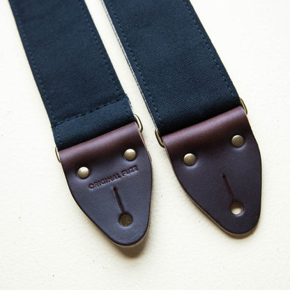 solid black canvas guitar strap by original fuzz