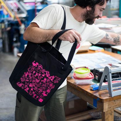 Cat Tote Bag in Black