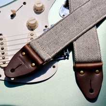 Woven black and cream guitar strap made with imported fair-trade fabric from Indian in Nashville by Original Fuzz.