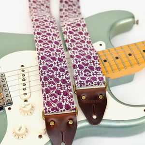 Floral Guitar Strap in Foxglove Product detail photo 1