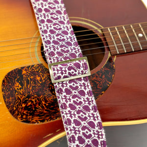 Floral Guitar Strap in Foxglove Product detail photo 3