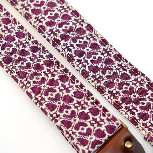 Floral Guitar Strap in Foxglove