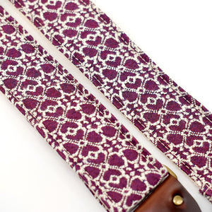 Floral Guitar Strap in Foxglove Product detail photo 0