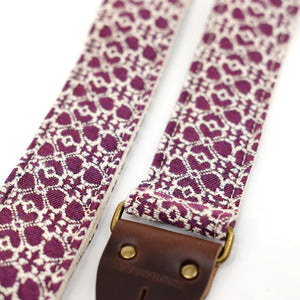 Floral Guitar Strap in Foxglove Product detail photo 2