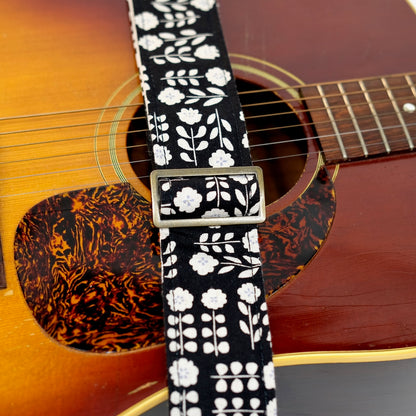 Floral Guitar Strap in Oxford