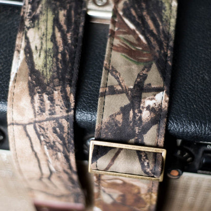 Camo print guitar strap handmade in Nashville by Original Fuzz. 