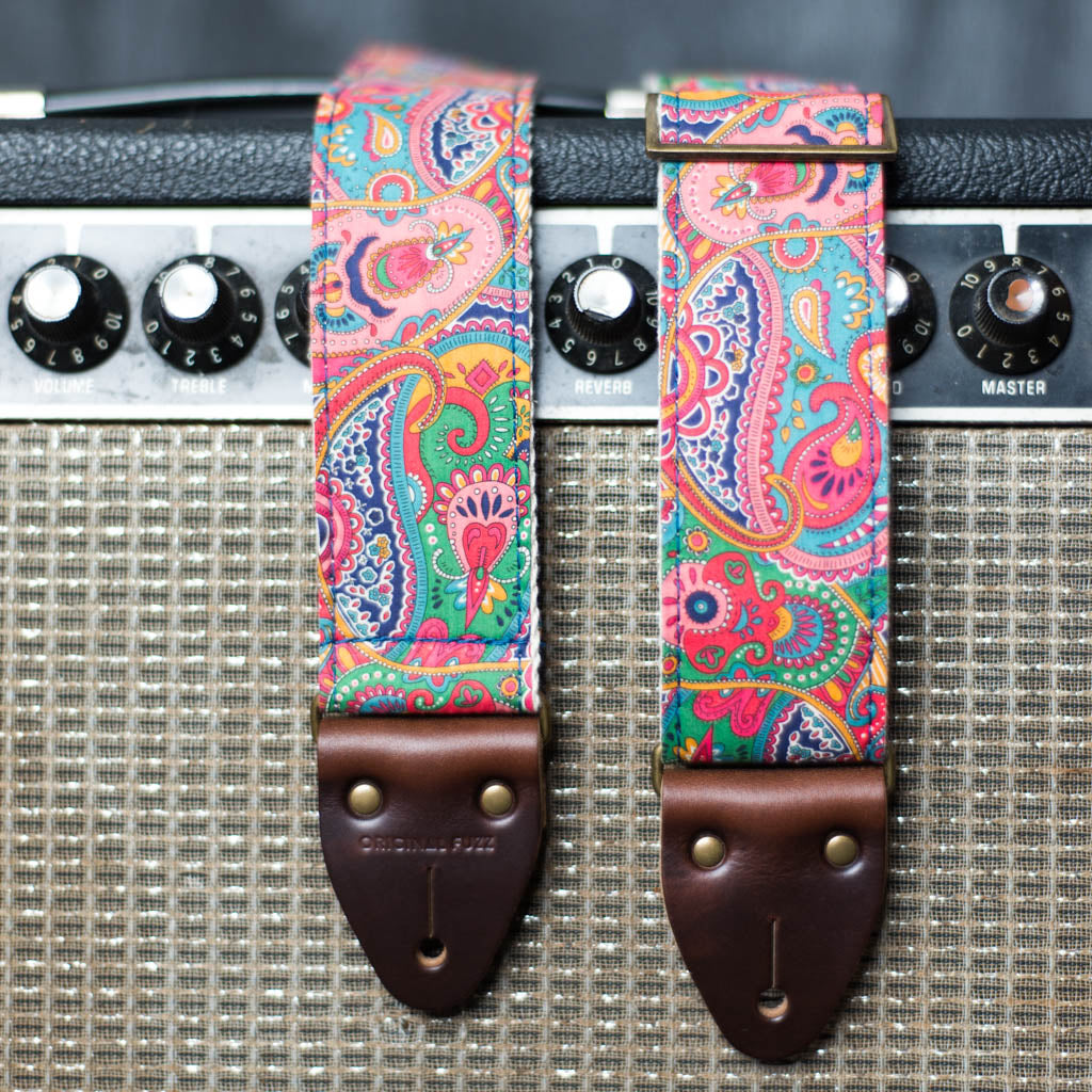 pink paisley guitar strap from the Nashville collection by Original Fuzz