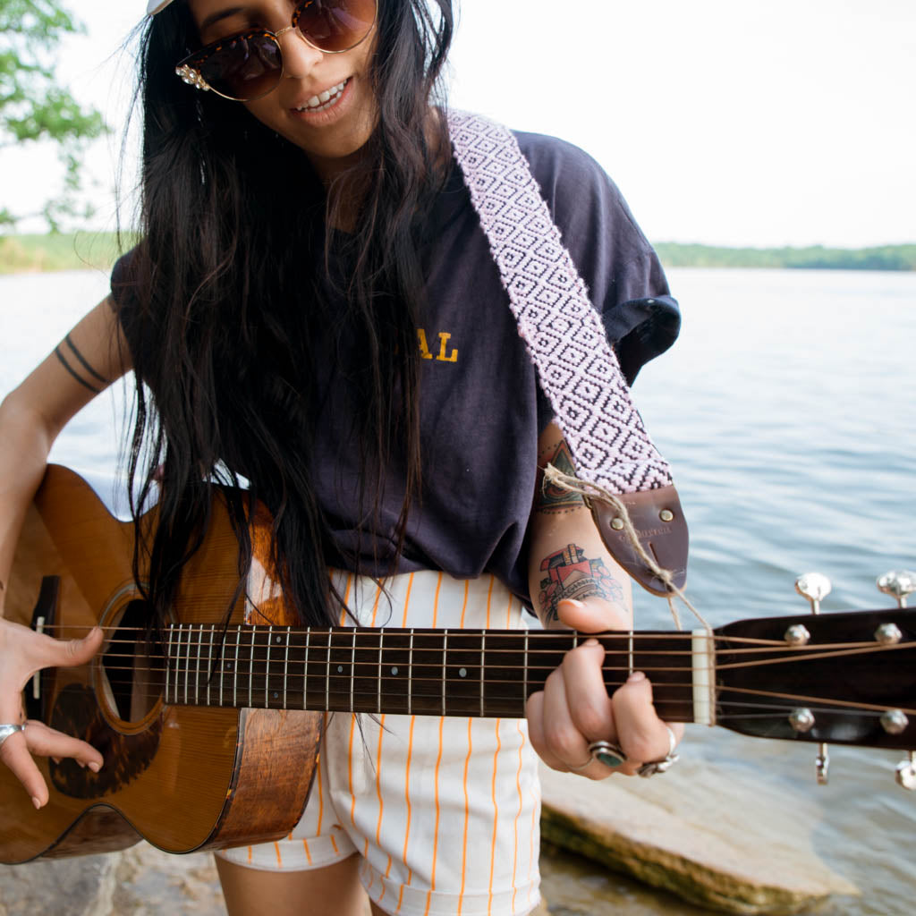 Handwoven Guitar Strap in LGA