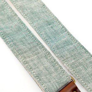 Herringbone Guitar Strap in Emerald Product detail photo 1