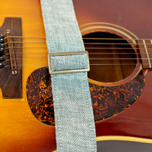 Herringbone Guitar Strap in Emerald
