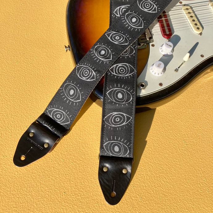 Silkscreen Guitar Strap in Black Cyclops