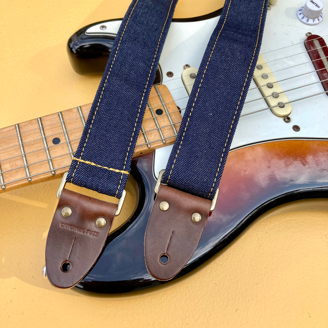 Nashville Series Skinny Guitar Strap in Blue Denim