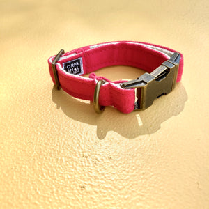 Small Canvas Dog Collar in Hot Pink