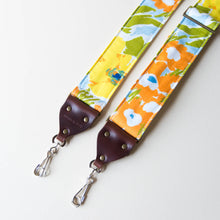 Floral vintage-style camera strap made with reclaimed cotton fabric by Original Fuzz.