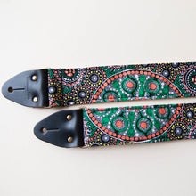 Australian aboriginal artisan designed print handmade guitar strap by Original Fuzz in Nashville.