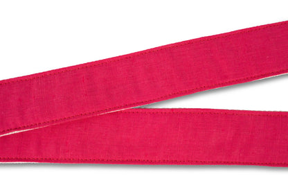 Fabric close-up of Nashville guitar strap in magenta linen "12th South"