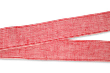 Detail of the fabric used in our Nashville guitar strap in red linen called the "Dickerson"