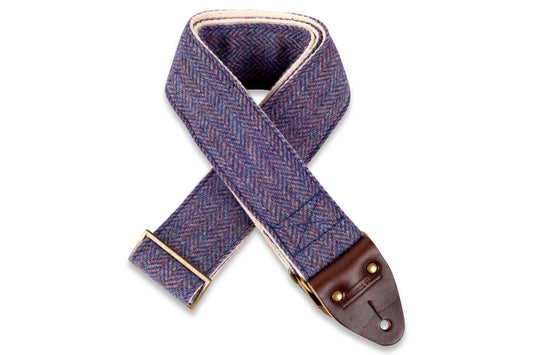 Purple herringbone Nashville guitar strap that we call the "Jefferson Street"