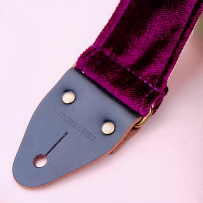 Original Fuzz purple velvet guitar strap made in Nashville, TN.