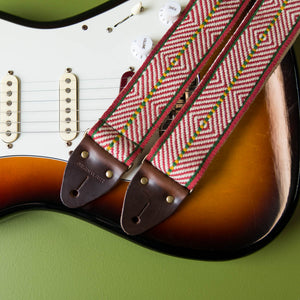Peruvian Guitar Strap in Orange Stripes