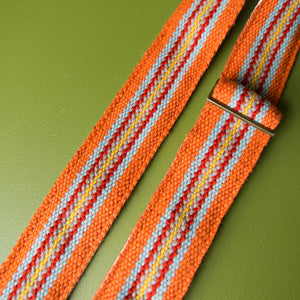 Peruvian Guitar Strap in Orange Stripes Product detail photo 1