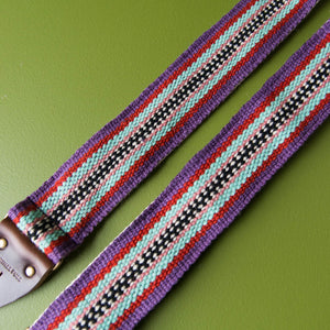 Peruvian Guitar Strap in Purple Stripes Product detail photo 3