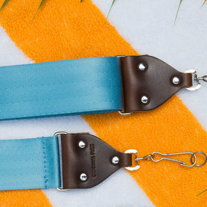 Seatbelt Camera Strap in Powder Blue Product detail photo 5