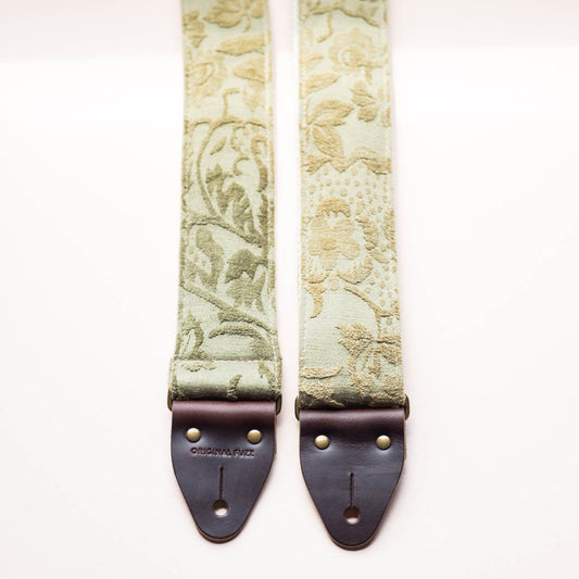 sage green vintage guitar strap by original fuzz