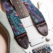 80s purple black teal paisley vintage guitar strap by original fuzz