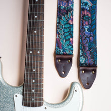 80s purple black teal paisley vintage guitar strap by original fuzz