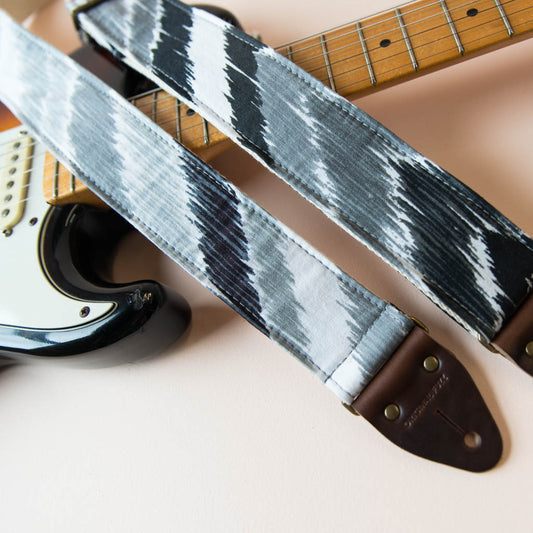 Vintage chevron patterned guitar strap made by Original Fuzz. 