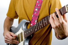 Ron Gallo hot pink screenprint guitar strap by original fuzz