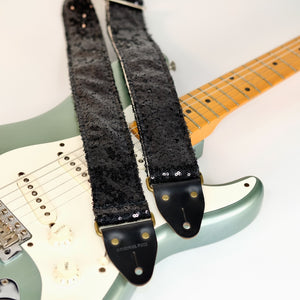 Sequin Guitar Strap in Black Product detail photo 1