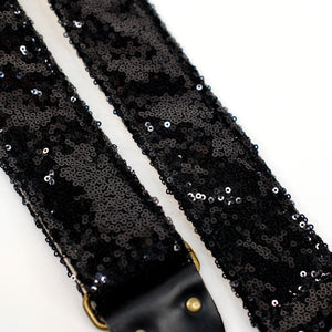 Sequin Guitar Strap in Black Product detail photo 2