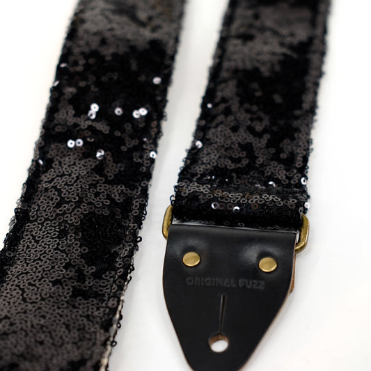 Sequin Guitar Strap in Black