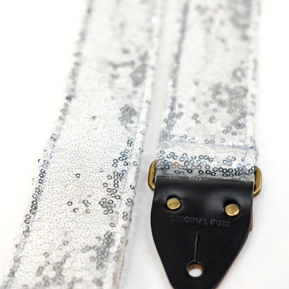 Sequin Guitar Strap in Silver